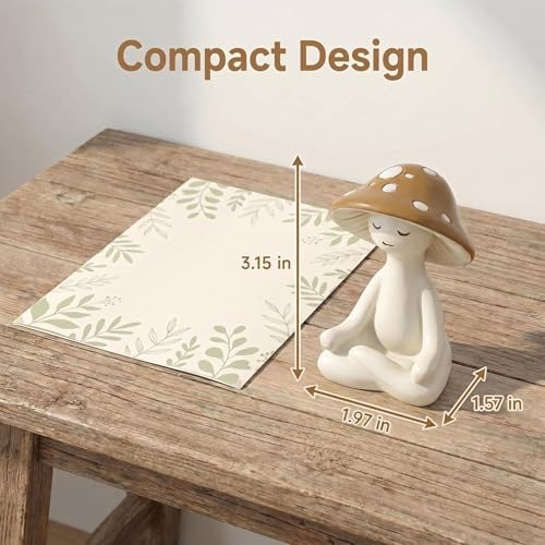 Meditation Mushroom Figurine Resin - Yoga Mushroom Statue for Desk Shelf Garden Decor, Cute Zen Mushroom Sculpture Figurine for Home Office Patio Decoration Gift - Image 3