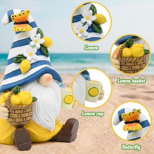 Lemon Decor Summer Garden Gnome Resin Figurines - Image 3