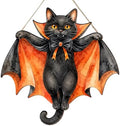 Black Cat Halloween Decor Door Hanging Sign for Front Door Porch Wall Decor Welcome Sign for Haunted House Halloween Party Outdoor Indoor Decorative Signs by YIJIAQIN