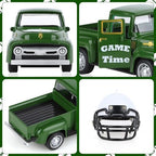 Football Mini Metal Truck Farmhouse Vintage Vintage Metal Farm Pickup Truck Decor with Football Helmet Farmhouse Rustic Pickup Tiered Tray Decor for Home Shelf Table Center Decor (Green) - Image 7