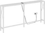 Gewudraw Console Table with Oulets and USB Ports, 55.1" Sofa Table Behind Couch - Image 8