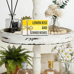 Mini Decorative Books For Home Decor, Small Summer Colourful Faux Wood Book Stack Decors, Lemon Kiss And Summer Wishes Stack Book Decor, Stack Book For Home Dinner Hall Kitchen, Three Pieces -A(35) - Image 3