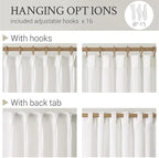 Topfinel White Boho Linen Sheer Curtains 72 Inch Length Small Window - Image 9