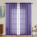 Purple Sheer Curtains 78 Inches Long 2 Panels by OVZME