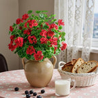 Artificial Geraniums for Outdoors, 8 Stems 17.7 Inch Red Faux Geranium Bush Fake Flowers UV Resistant Fall Porch Patio Garden Planter Window Box Indoor Decor, Pot Not Included - Image 6