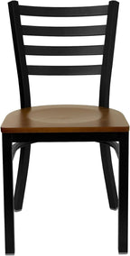 Flash Furniture 2 Pack HERCULES Series Black Ladder Back Metal Restaurant Chair - Image 8