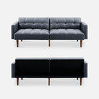 mopio Aaron 76.8" Couch, Small Futon Sofa Bed, Mid Century Modern Futon Couch - Image 9
