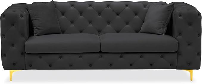 DAMAIFROM 75" Sofa Couch Mid Century Modern Velvet Couch Tufted Button Sofa - Image 8