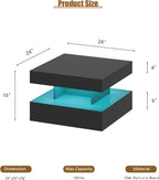 HedoAjim Small Black Led Coffee Table - Image 2