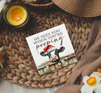 Christmas cows Home Bathroom Decor Sign - Farmhouse Western Christmas Animal Bathroom Decor,Rustic Farm Animal He Sees You When You're Pooping Signs,cows Gifts for Women - Image 4