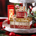 4 Pcs Christmas Table Decorations Indoor, Hot Cocoa Wood Sign - Image 2