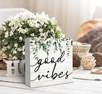 SRADMO Botanical Eucalyptus Leaves Wood Box Sign Desk Decor - Image 3