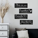 Joyhawk 4 Pieces Home Wall Decor Signs, THIS IS US/TOGETHER/BLESS THIS HOME/FAMILY Wall Decor For Living Room Bedroom, Rustic Wooden Farmhouse Wall Art Decor, 4.7 x 13.8 Inch(Black) - Image 5