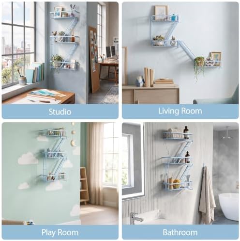 Fire Escape Wall Shelf, NYC Wall Decorative Floating Shelves, Sky Blue - Image 5