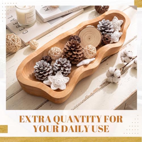 Nuogo 19 Inch Wooden Wavy Edge Dough Bowl Supplies, Khaki - Image 3