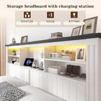 EnHomee King Size Bed Frame and Headboard & Storage, 4 Drawers and LED Built in - Image 4