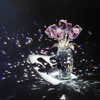 Pink Crystal Rose Bouquet Figurine Wedding Table Centerpiece Decor - Image 4
