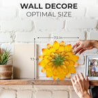 Succulent Metal Flowers Wall Decor - 3D Metal Wall Decor, Flower Art Yellow - Image 2