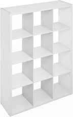 Furinno Simple Cube Storage Organizer, 12-Cube Display Shelf, Open Back - Image 7