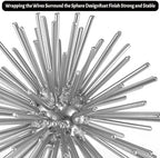 Silver Sphere Decor, Metal Starburst Tabletop Sculpture Decor, Mid-Century Modern Metal Starburst Centerpiece, Spike Ball Decoration for Home, Coffee Table Decor - Image 4