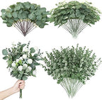 Giegxin 180 Pcs Mixed Artificial Eucalyptus Leaves Stems Bulk Green by Giegxin