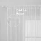 MIULEE 2 Panels White Sheer Curtains - Image 2