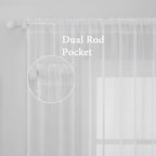 MIULEE 2 Panels White Sheer Curtains - Image 2