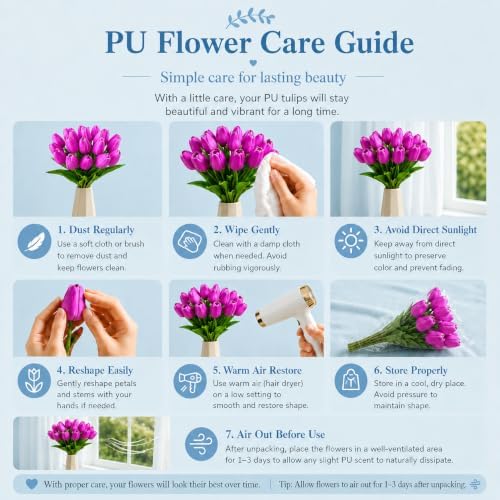 Mandy's 20pcs Artificial Lavender Tulips - Image 6