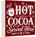 Christmas Decorations Hot Cocoa Served Here Wooden Sign Coffee Bar Decor by GUDIO