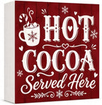 Christmas Decorations Hot Cocoa Served Here Wooden Sign Coffee Bar Decor by GUDIO