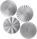 Hicarer 4 Pcs 12 Inch Silver Metal Wall Art Decor Modern Sunburst Decor by Hicarer