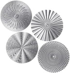 Hicarer 4 Pcs 12 Inch Silver Metal Wall Art Decor Modern Sunburst Decor by Hicarer
