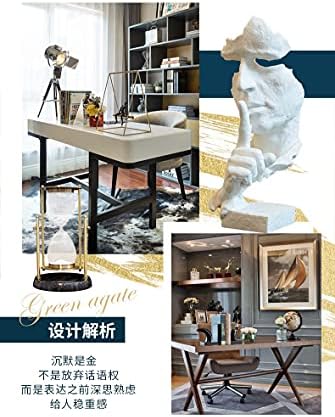 Silence is a Golden Statue Abstract Sculpture,Thinker Statue,Mens Office Home Decor Modern Retro Creative Home Living Room Resin Upper Body Character Decorations 4.7 x 4.3 x 13.7in - Image 6