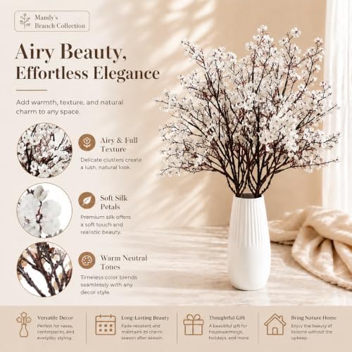 Mandy's 6 Bundles Artificial White Baby’s Breath Flowers - Image 2