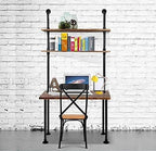 Computer Desk with Storage Shelves, Home Office Writing Desk, Bookshelf Laptop - Image 2