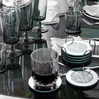 Jetec 6 Pcs Mirrored Glass Coasters with Holder, Bling, Silver, 4 Inch - Image 5