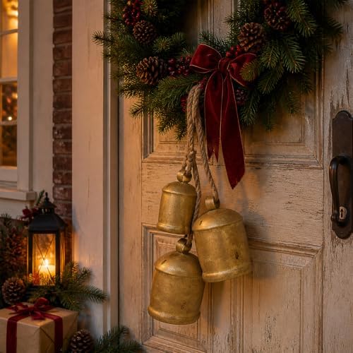 Rowfad Christmas Bells for Decoration, Hanging Gold Cow Bells with Rope, 2 - Image 6