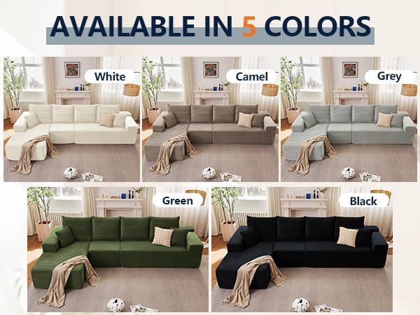 135” Cloud Sectional Couch, Boneless Sofa - Image 9