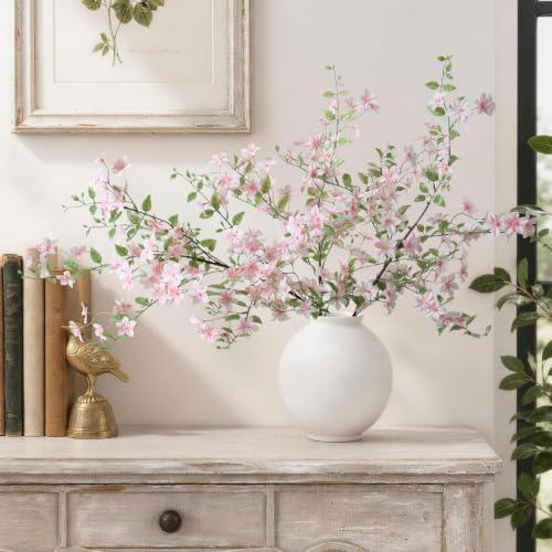 Fake Flowers, 3 Pcs Artificial Flowers Greenery Stems Faux Greenery Stems Branches for Vases Realistic Silk Real Touch Spring Greenery Stems Bulk Bedroom Office Wedding Table Summer Home Decor - Image 6