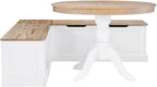 HomeStock Sophisticated Simplicity Backless Corner Nook Set Two Tone - Image 3
