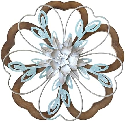 Layered Flower Metal Wall Decor,Rustic Farmhouse Wall Art for Living Room by REMENNA