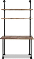 Computer Desk with Storage Shelves, Home Office Writing Desk, Bookshelf Laptop by Diwhy