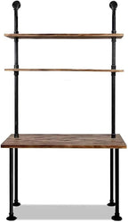 Computer Desk with Storage Shelves, Home Office Writing Desk, Bookshelf Laptop by Diwhy
