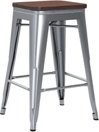 HAOBO Home 26" Backless Metal Counter Stool Height Bar Stools, Barstools - Image 5