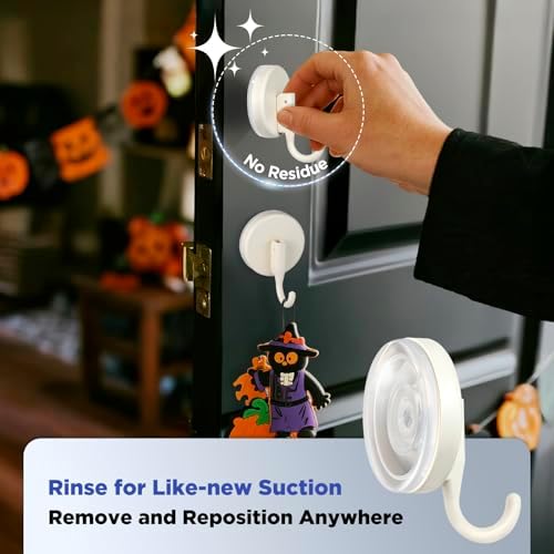 OUTXE Wreath Hanger for Front Door, Upgraded Suction Cup Reef Hook - Image 3