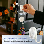 OUTXE Wreath Hanger for Front Door, Upgraded Suction Cup Reef Hook - Image 3