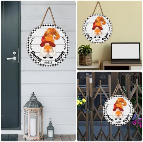 Interchangeable Gnome Welcome Door Sign Fall Halloween Decoration - Image 6