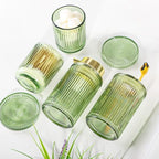 4pcs Green Glass Bathroom Accessories Set - Image 5