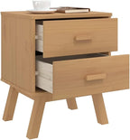Brown Solid Pinewood Bedside Cabinet - Image 5