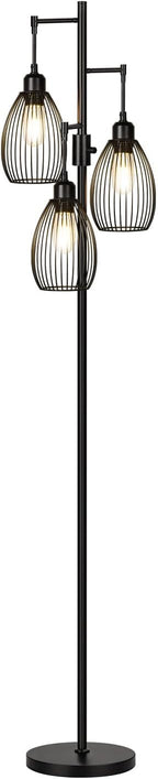 Dimmable Floor Lamp, 3 x 800LM LED Edison Bulbs Included, Farmhouse Industrial - Image 8